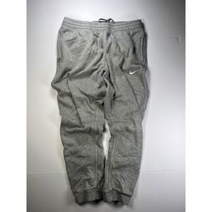 Nike Sweatpants Mens L Gray Fleece Joggers Embroidered Swoosh Pockets